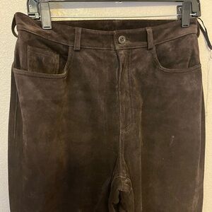 NWT Lands' End Suede Brown Trousers, Size 8Reg